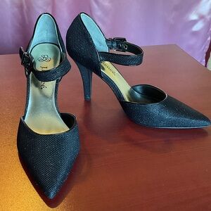 J.Renee’ black sparkle glam evening heels size 7